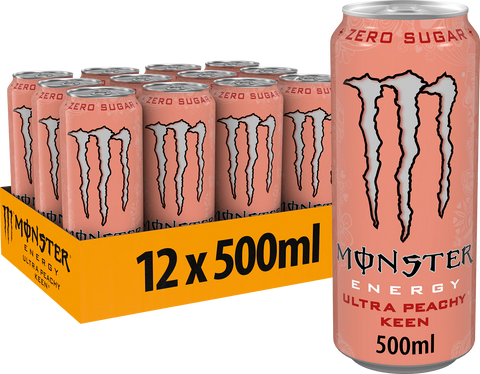 monster energy ultra peachy keen 12 x 500ml tray energiedrank